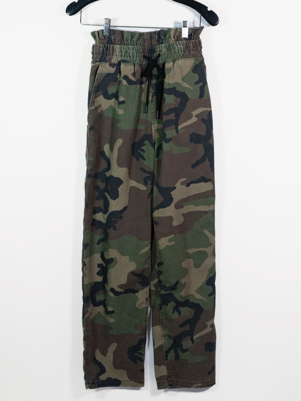 RTA Cotton Blend Stretch Waist Straight Leg Army Camo Print Pattern Pants Small